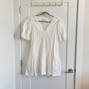 Abercrombie & Fitch White Trapeze Mini Dress Medium Tall